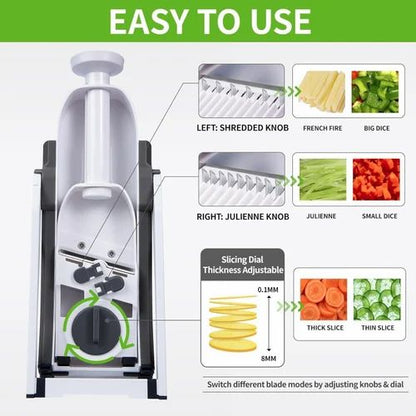 SlicerX™ Vegetable Slicer for Kitchen 5 in 1 (Multicolor)